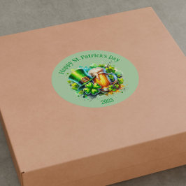 水彩ハッピーセントパトリックの日パーティーアクセサリー ラウンドシール