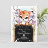 水彩ハッピーディアベビーシャワー 招待状 (スタンド正面)