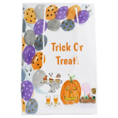 水彩ハッピーハローウィン衣装キャンディビュッフェ ミディアムペーパーバッグ (裏面)