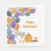 水彩ハッピーハローウィン衣装パーティー スタンダードランチョンナプキン (正面)