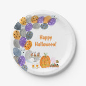 水彩ハッピーハローウィン衣装パーティー ペーパープレート (正面)