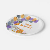 水彩ハッピーハローウィン衣装パーティー ペーパープレート (アングル)