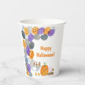 水彩ハッピーハローウィン衣装パーティー 紙コップ (正面)