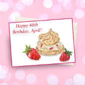 水彩ハッピーバースデーストロベリーカード カード