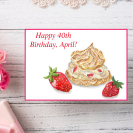 水彩ハッピーバースデーストロベリーカード カード