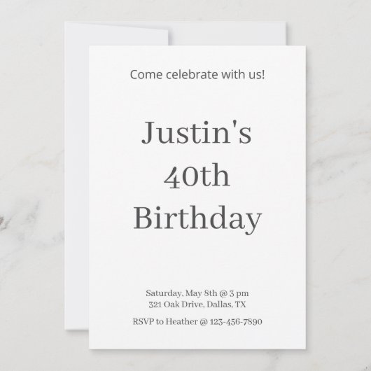 水彩ハッピーバースデーバルーン誕生日 招待状 (裏面)