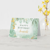 水彩ハッピーバースデー折りグリーティングカード カード (黄色い花)