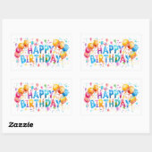 水彩ハッピーバースデー 長方形シール (シート)