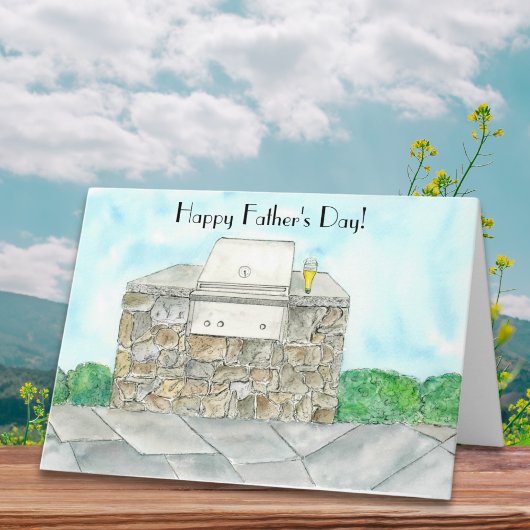 水彩ハッピーファーザーの日バーB-Q カード