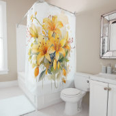 水彩ハニーサックル調和 シャワーカーテン (インサイチュ)