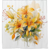 水彩ハニーサックル調和 シャワーカーテン (正面)