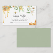 水彩ハニービー赤ちゃんシャワーおむつラッフル エンクロージャーカード (正面/裏面)