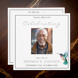 水彩ハミングバードお祝い・オブ・ライフ・フォト 招待状