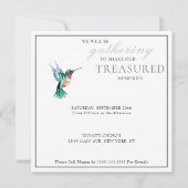 水彩ハミングバードお祝い・オブ・ライフ・フォト 招待状 (裏面)