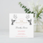 水彩ハミングバードとバルーン誕生日 招待状 (スタンド正面)