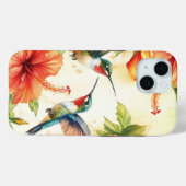 水彩ハミングバードアンドフラワーズデザイン Case-Mate iPhoneケース (裏面 (横))