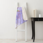 水彩ハミングバードパープルブルーガーデンフラワー シェルパブランケット (インサイチュ)