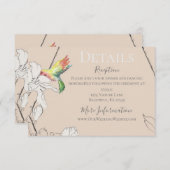 水彩ハミングバードフローラ幾何結婚の エンクロージャーカード (正面/裏面)