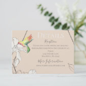 水彩ハミングバードフローラ幾何結婚の エンクロージャーカード (スタンド正面)