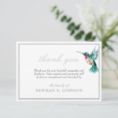 水彩ハミングバード葬儀メモリアルありがとう サンキューカード (スタンド正面)