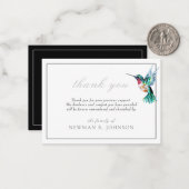 水彩ハミングバード葬儀メモリアルありがとう ノートカード (正面/裏面インサイチュ)