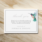 水彩ハミングバード葬儀メモリアルありがとう ノートカード