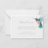 水彩ハミングバード葬儀メモリアルありがとう ノートカード (正面)