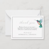 水彩ハミングバード葬儀メモリアルありがとう ノートカード (正面)