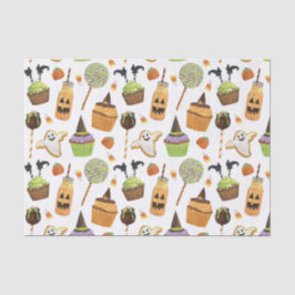 水彩ハロウィンカップケーキとスイーツ 薄葉紙