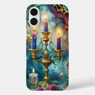 水彩ハロウィンカラフルバーニングキャンドル iPhone 16 PLUSケース
