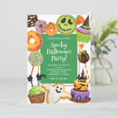 水彩ハロウィンクッキー&スイーツパーティー 招待状 (スタンド正面)