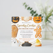 水彩ハロウィンパーティー お菓子デコレーション 招待状 (スタンド正面)