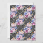 水彩ハロウィン花飾りパンプキン 1歳誕生日 招待状 (裏面)