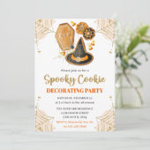 水彩ハロウィン クッキー デコレーション パーティー 招待状 (スタンド正面)