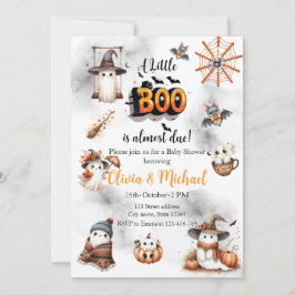 水彩ハロウィン リトルブーちゃんがもうすぐ生まれるよ! 招待状