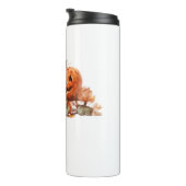 水彩ハロウィーンカボチャと紅葉O タンブラー (回転右)