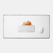 水彩ハロウィーンカボチャと紅葉O デスクマット (キーボード&マウス)