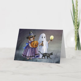 水彩ハロウィーンキッズ カード