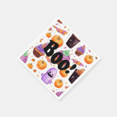 水彩ハロウィーンキャンディーブー スタンダードカクテルナプキン (角)