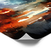 水彩ハロウィーンシーン ポスター (角)