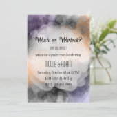 水彩ハロウィーンジェンダーの発表 招待状 (スタンド正面)