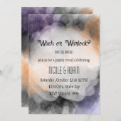 水彩ハロウィーンジェンダーの発表 招待状 (正面/裏面)