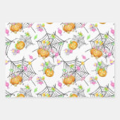 水彩ハロウィーントリートカボチャ彫り ラッピングペーパーシート (正面3)