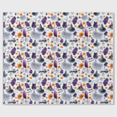 水彩ハロウィーン模様包み紙 ラッピングペーパー (フラット)