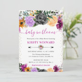 水彩ハロウィーン花赤ちゃんシャワー 招待状 (スタンド正面)