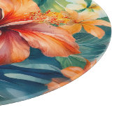 水彩ハワイアンガーデントロピカルハイビスカス カッティングボード (角)
