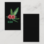 水彩ハワイアンフラワーハイビスカスアロハ 名刺 (正面/裏面)