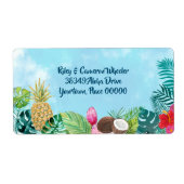 水彩ハワイアンルアウ(ハワイ式宴会) ラベル (正面)