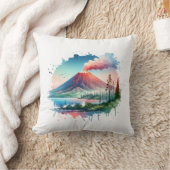 水彩ハワイ火山国立公園 クッション (ブランケット)