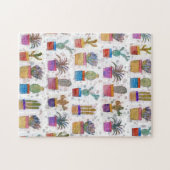 水彩ハンドサボ絵を描スパターン ジグソーパズル (横)